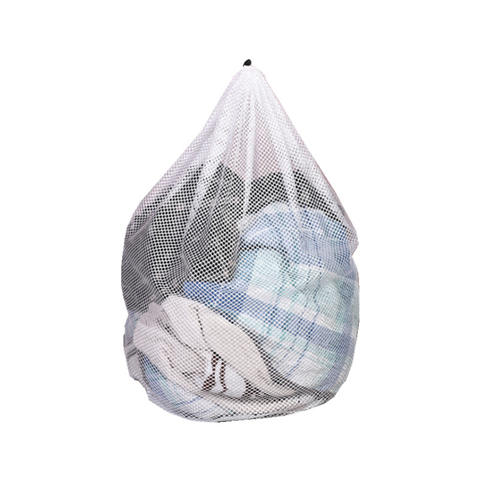 Wholesale Folding Durable Drawstring Mesh Bag Large Laundry Basket Laundry Wash Reusable Travel Bag